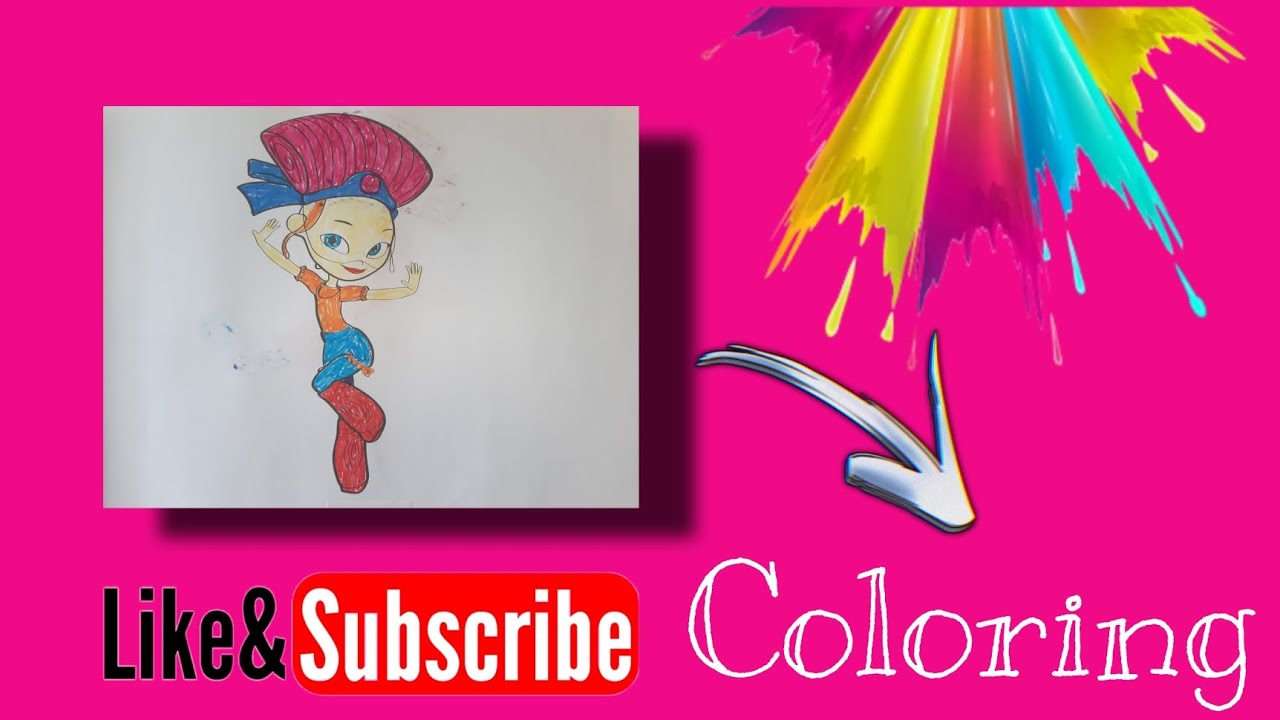 Coloring book for girls. Coloring book cartoon character