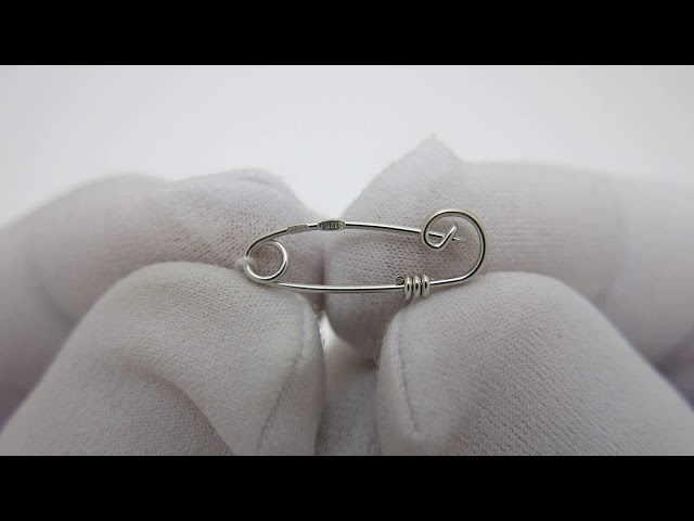 Серебряная булавка родированная хба6 Видеообзор