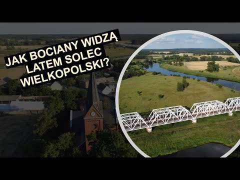 Sielski Solec Wielkopolski, most kolejowy nad Wartą, rozlewisko Warty z lotu ptaka