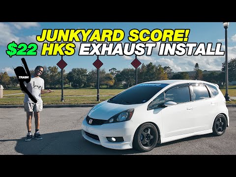 BACK TO MODIFYING THE HONDA FIT - HKS Hi-Power Axle Back Install ($22 JUNKYARD SCORE)