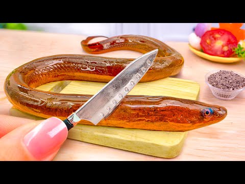 Tasty Miniature Blooming Eel Fish Fried Recipe - Egg Drop Experiment Catching Eel Fish by Mini Yummy