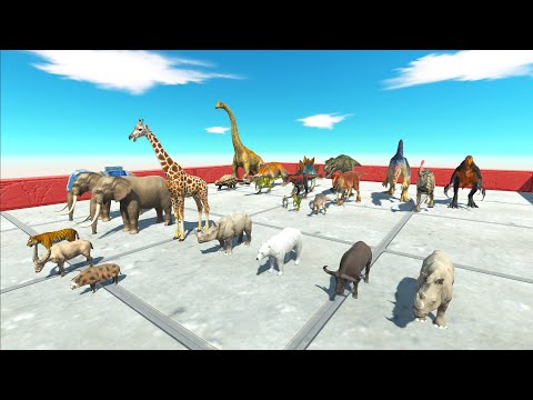 SPEED RACE CHASING ALL DINOSAURS TO EAT ANIMAL - Animal Revolt Battle Simulator
