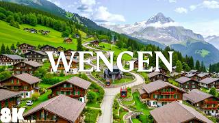 Wengen 8K Ultra HD | Swiss Alps & Mountain Village With Soft Piano Music for Anxiety Relief