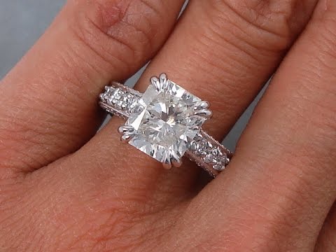 5.91 ctw Cushion Cut Diamond Engagement Ring - BigDiamondsUSA