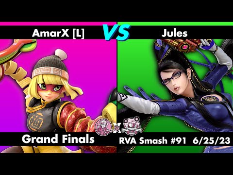 RVA Smash #91: AmarX [L] (Min Min) vs Jules (Bayonetta) | GRAND FINALS | 40 Entrants | SSBU
