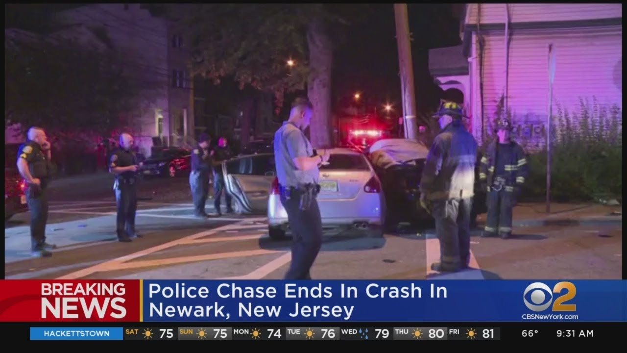 <h1 class=title>Police Chase Ends In 2-Vehicle Crash In Newark, New Jersey</h1>