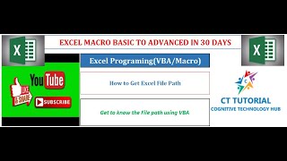 Excel VBA- How to Get Excel File Path |VBA to Get the File Path |Excel VBA-Get the Name or File Path