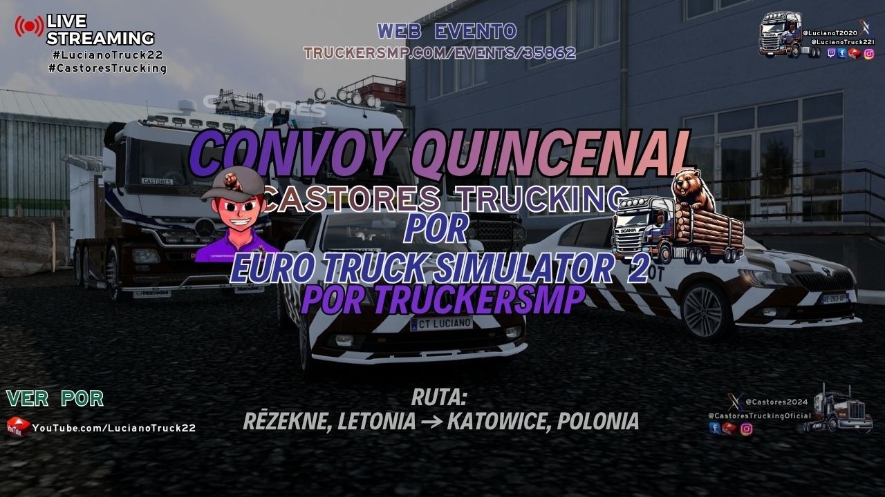 🔴 EN VIVO | Convoy Quincenal Castores Trucking 🚛 Rēzekne → Katowice | ETS2 TMP 🔥