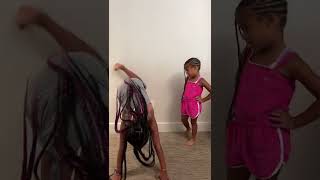 Big Sister Teaches Little Sister TikTok Trend 🤸🏽‍♀️💞