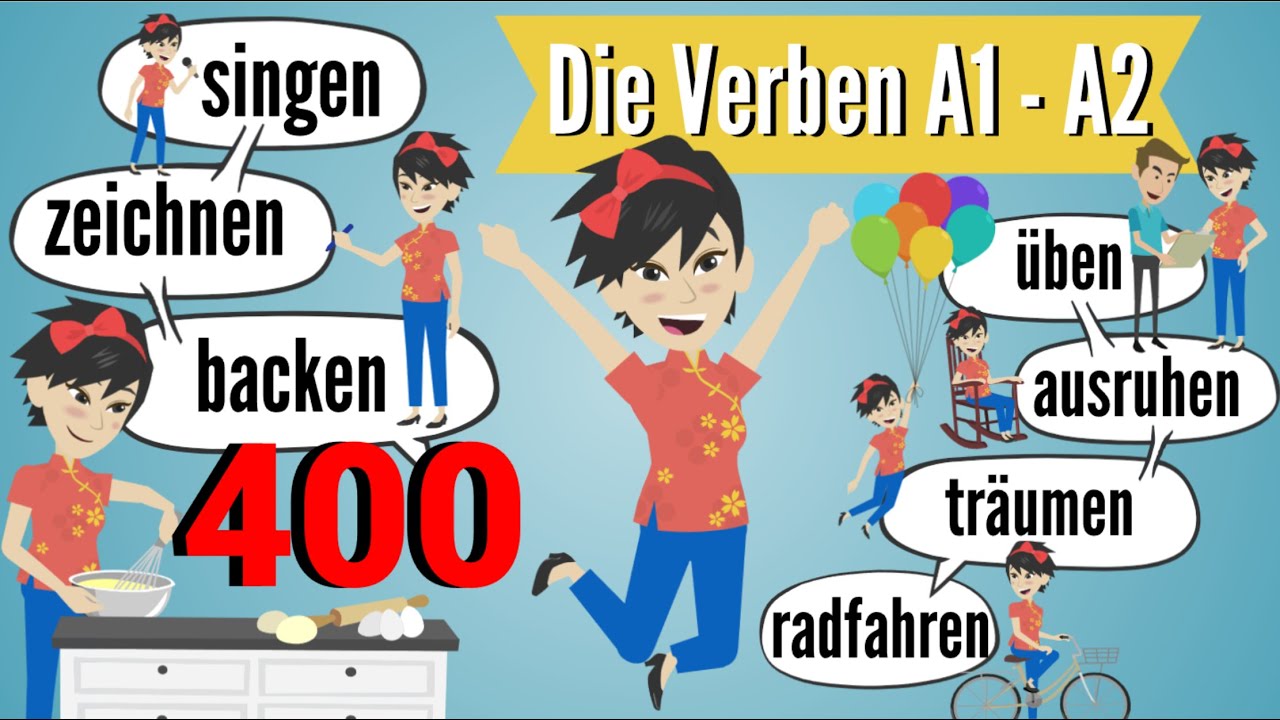 Learn 400 Essential German Verbs Easily! 🇩🇪✨ | A1-A2 Beginner Guide