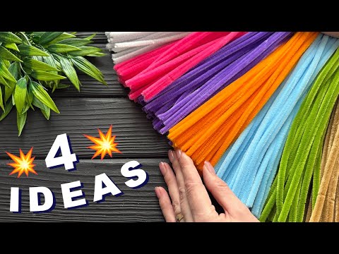 4 IDEAS DIY Pipe Cleaner Crafts Easy Chenille Stems Decoration Ideas