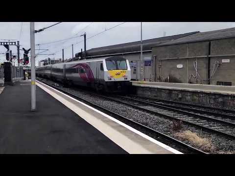 Irish Rail 201 loco 233 + Enterprise DVT 9004 depart Connolly for Belfast Central (12/6/17)