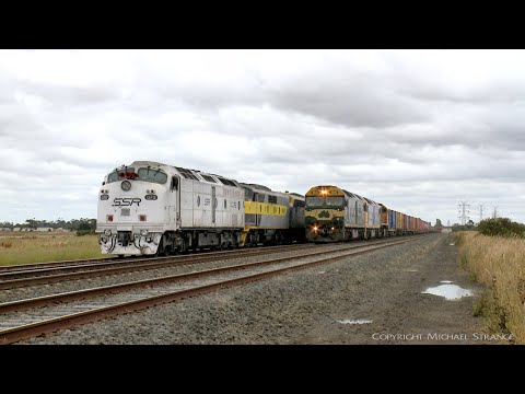 7902V Container Train Overtakes SSR Grain Train (10/12/2021) - PoathTV Australian Railways