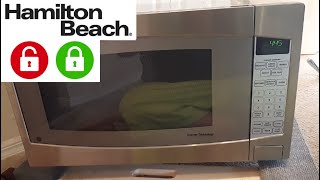 How to LOCK or UNLOCK Hamilton Beach Microwave Oven (Turn Off LOC Child Lockout hb-p90d23ap-st Fix)