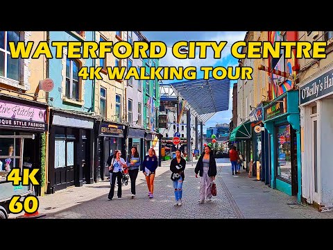 Waterford City Centre Ireland 4K 60 Walking Tour 2024