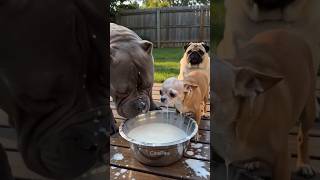 Pitbull Got CONFUSED by This Milk Moment 😭 #shorts #funnydog