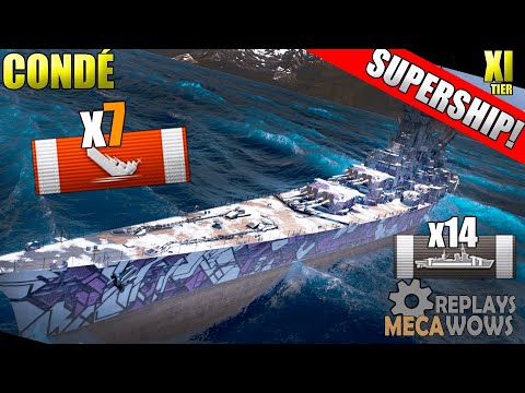 SUPERSHIP Condé 7 Kills & 231k Damage | World of Warships Gameplay 4k