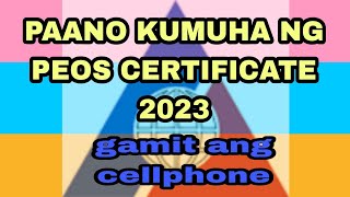 Paano Kumuha nang PEOS Certificate Gamit ang CP 2023