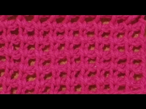 Tunisian crochet - net stitch tutorial