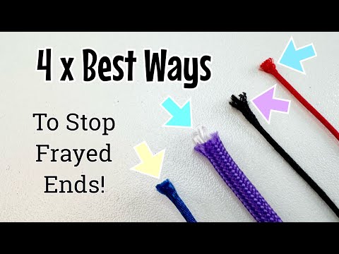 Part of a video titled The 4 x best ways to stop ends fraying! 4 x different cord types