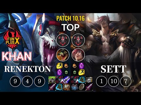 FPX Khan Renekton vs Sett Top - KR Patch 10.16