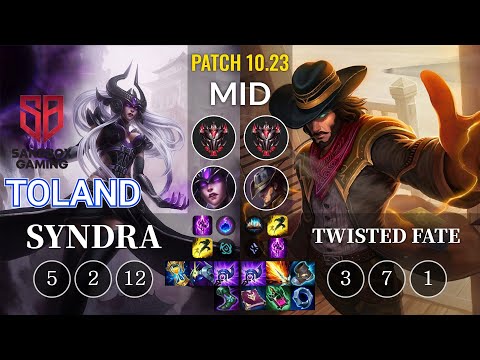SB TolanD Syndra vs Twisted Fate Mid - KR Patch 10.23
