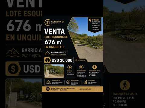 🌿 LOTE ESQUINA EN VENTA | UNQUILLO