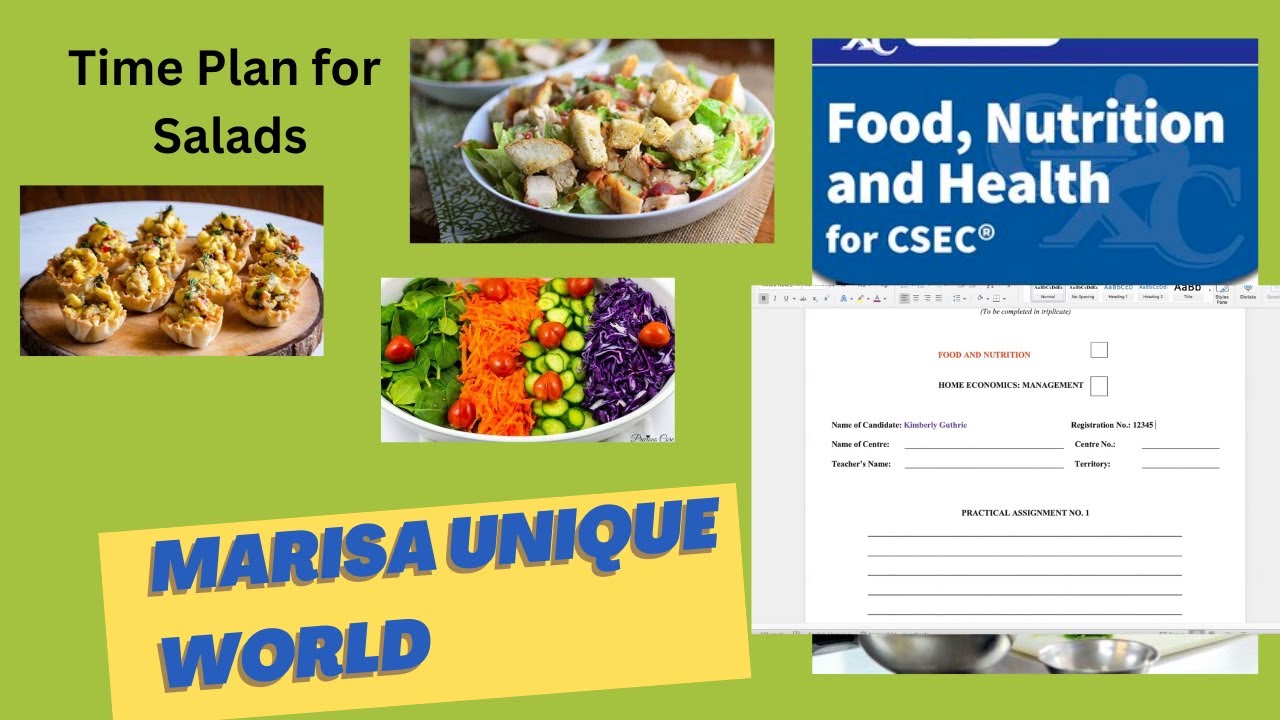 How to write time Plan for SBA # 1 (2022-2024) Salad (Food, Nutrition & Health)