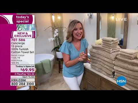 Concierge Collection 13piece 100% Turkish Cotton Towel S...