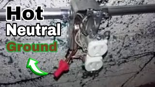Metal box outlets how to wire the hot, neutral, and ground wires.