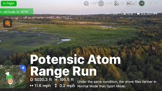Potensic ATOM RANGE TEST 3-Axis Gimbal 4K GPS Drone Visual Tracking FLY MORE COMBO Review