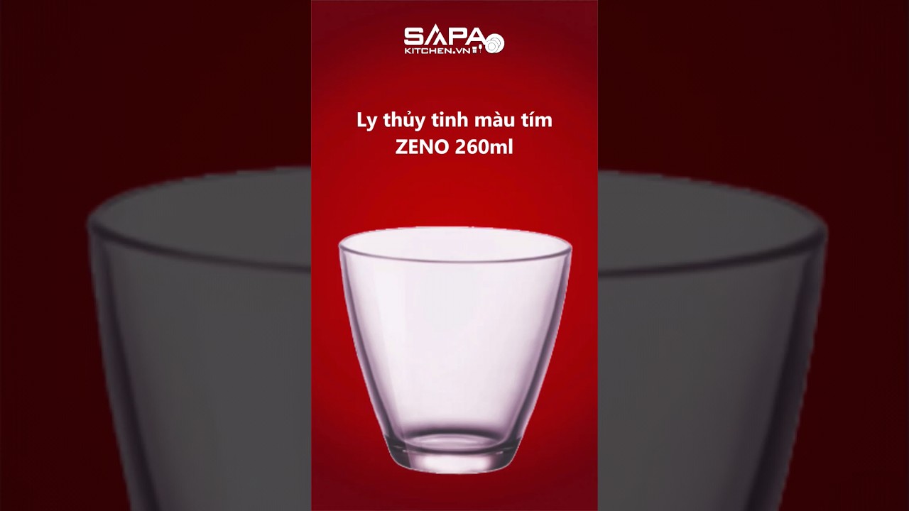 Ly thủy tinh Zeno 26cl màu tím