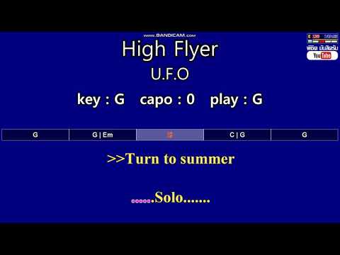 High Flyer - U.F.O (Karaoke & Easy Guitar Chords)  Key : G