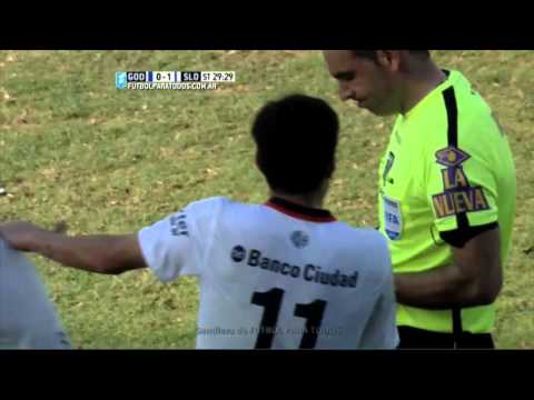 La expulsión de Barrientos. Godoy Cruz 1 - San Lorenzo 1. Fecha 18. Primera Divisiòn 2015. FPT