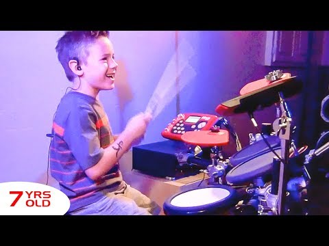 LOCKED OUT OF HEAVEN (7 year old drummer) Drum Cover by Avery Drummer Molek