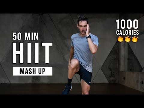 50 Min Fat Burning HIIT Workout | Burn 1000 Calories (Full Body, At Home) thumnail