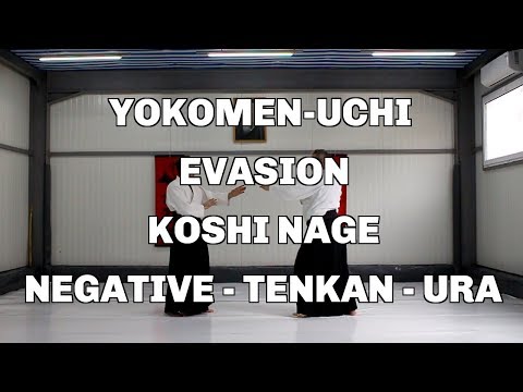 Yokomen-Uchi, Evasion, Koshi Nage, Negative - Tenkan - Ura / Aikido techniques