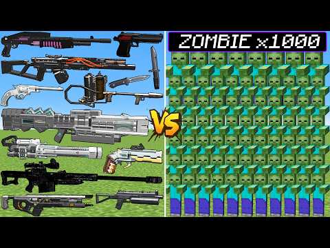 What TaCZ New Strong Gun Can Defeat The Most All Zombie Family Army in Minecraft?