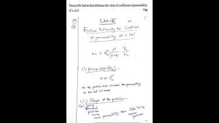 Factors affecting permeability of soil
