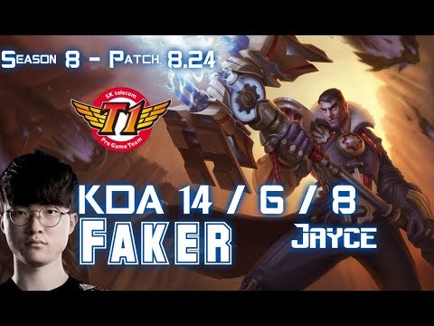 SKT T1 Faker JAYCE vs RYZE Mid - Patch 8.24 KR Ranked