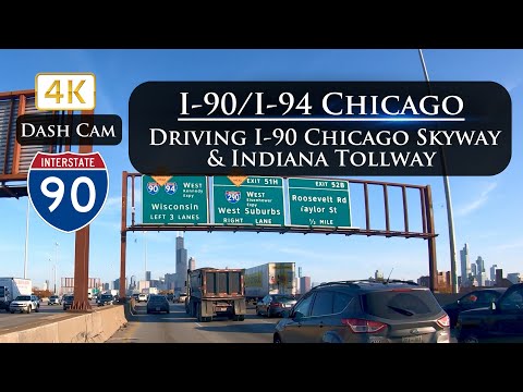 Driving the Chicago Skyway into Chicago on I-90/I-94 in 4K Ultra HD