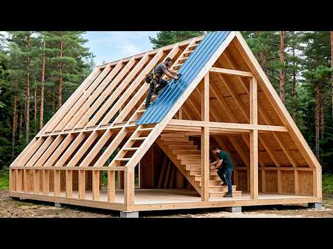 Men Build a Dream A-Frame House With a Pool | Start to Finish by @LankHome