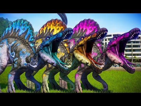 🌍 Jurassic World Evolution - Tyrannosaurus Rex Vs Spinosaurus Breakout and Fight!