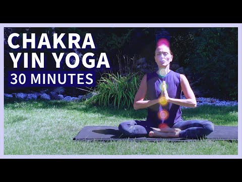 Chakra Yin Yoga Sequence for Energy Balnce + Myofascial Release  | 30 mins Full Body No Music