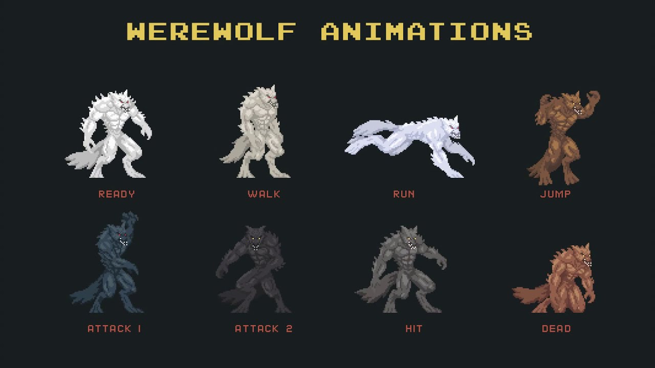 Werewolf Pixel Art Character