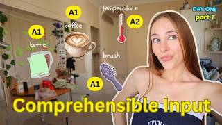 A1 A2 B1 B2 English Comprehensible Input... While I Make Coffee!  |  DAY 1 PART 1