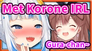 Gura Met Korone IRL and Had a Cute Interaction 【Gawr Gura / HololiveEN】