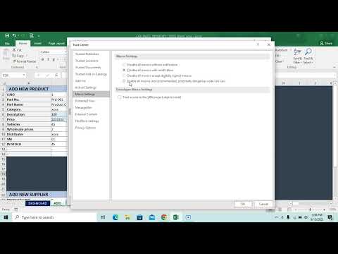 Enable Macros on Microsoft Excel Workbook or Spreadsheet