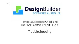 Thermal Comfort Plugin Troubleshooting