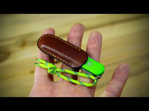 DIY Making a leather sheath for the Swiss Army Knife Victorinox classic SD 58mm